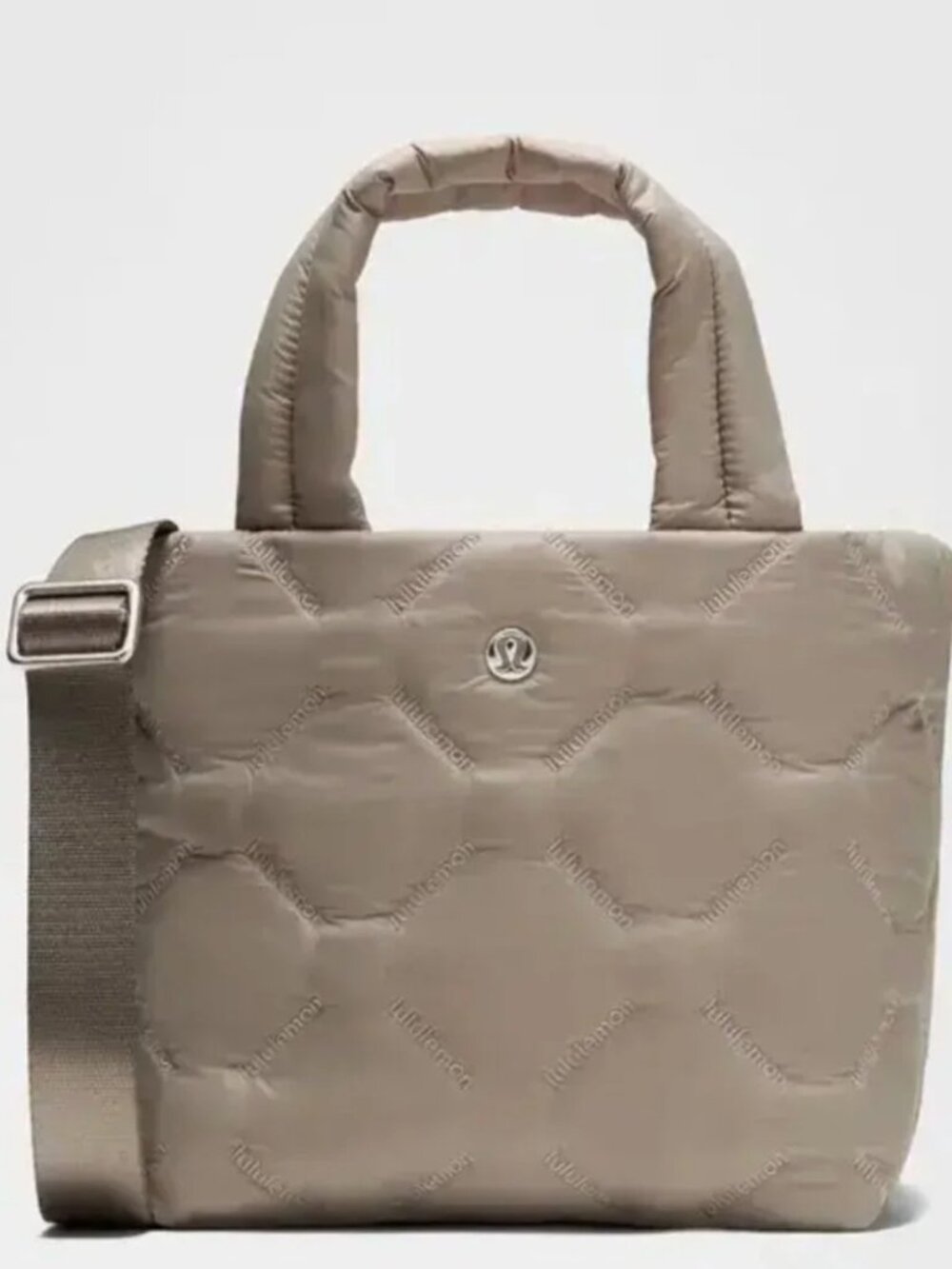 LULULEMON QUILTY PLEASURES TOTE BAG 12L WARM ASH GREY NEW - Picture 3 of 6